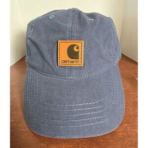 Carhartt Odessa Hat Cap Strapback Adjustable Classic Canvas Blue Gray Logo Patch